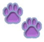 2 purple paws