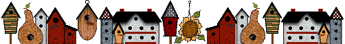 line of bird houses