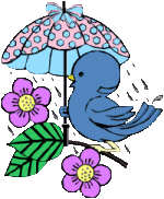 bird with umbrella