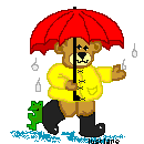 teddy holding umbrella