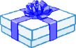 Image gift with blu bow