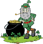 Leprechan with pot of gold