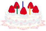 Birthday Cake with Strawberrries