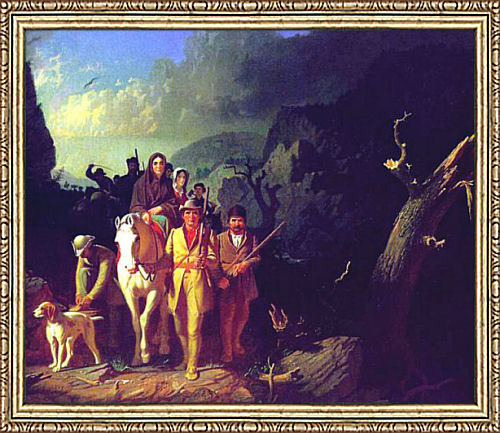 Daniel Boone and Company Traveling Through Cumberland Gap