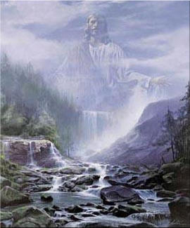 Jesus over Waterfalls, Holy Water